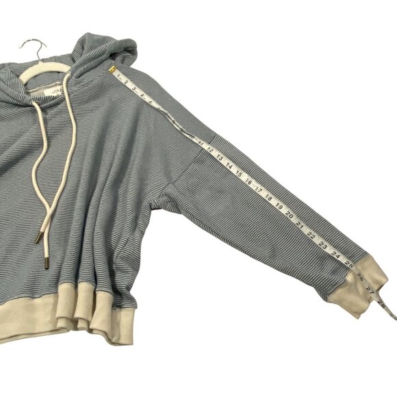 The Great Salt Water Stripe Teammate Hoodie Size 2 Cotton Blue & White oversized - Picture 9 of 9